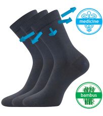 Unisex ponožky s voľným lemom - 3 páry Drbambik Lonka tmavo šedá