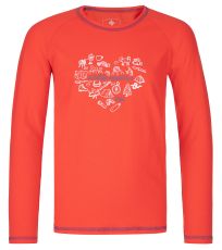 Dievčenské tričko dlhý rukáv VANILA-JG KILPI koralová