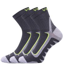 Unisex športové ponožky - 3 páry Kryptox Voxx tmavo šedá/žltá