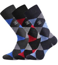 Pánske trendy ponožky - 3 páry Dikarus Lonka káro / mix B