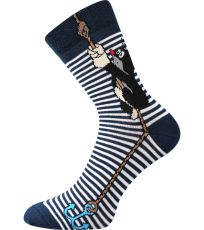 Pánske vzorované ponožky - 1-3 páry KR 111 Boma tmavo modrá