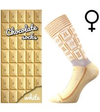 Unisex trendy ponožky Chocolate Lonka WHITE dámske