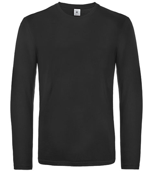 B&amp;C Pánske tričko s dlhým rukávom TU07T Black S