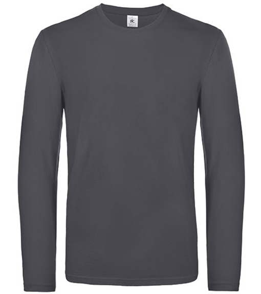 B&amp;C Pánske tričko s dlhým rukávom TU07T Dark Grey (Solid) S