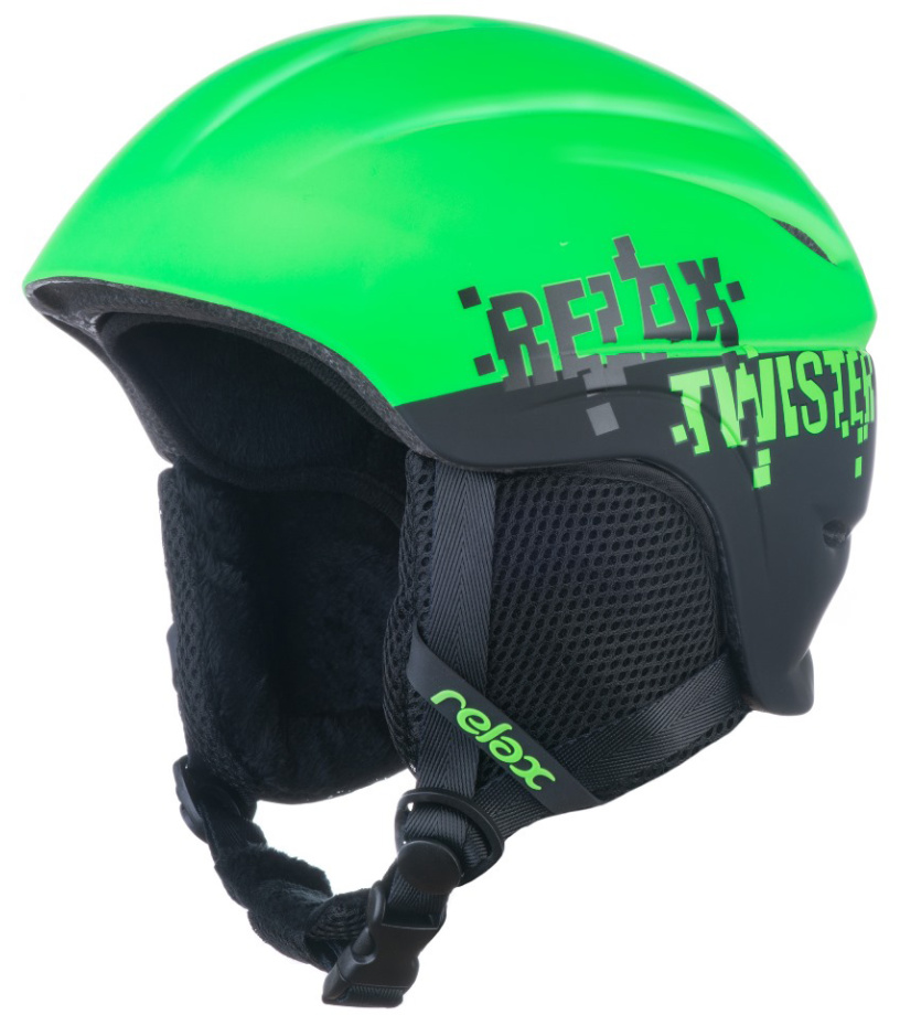 Detská lyžiarska helma TWISTER RELAX čierna/zelená