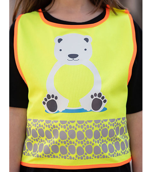 Korntex Wildlife Detská reflexná vesta KX119K Ice Bear Yellow XS (3-6 years)