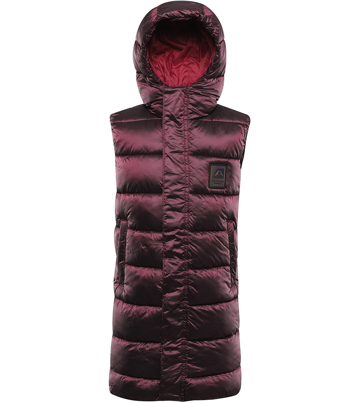 Alpine Pro Comlo Detská dlhá vesta KVED044 anemone 104-110