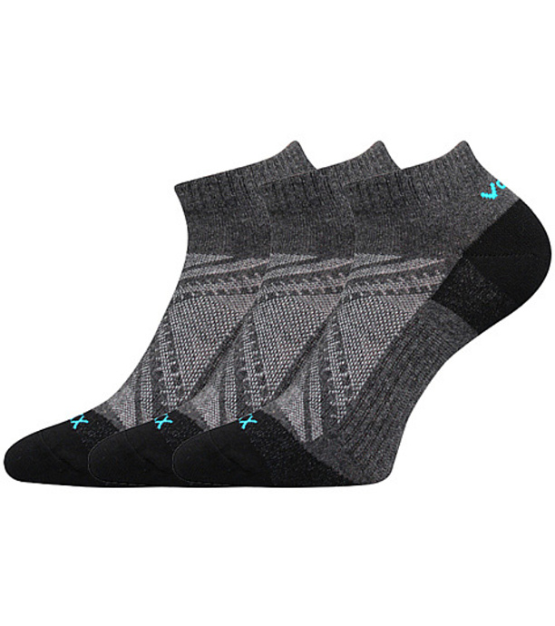 Voxx Rex 15 Unisex športové ponožky - 3 páry BM000002527300102487 tmavo šedá melé 35-38 (23-25)