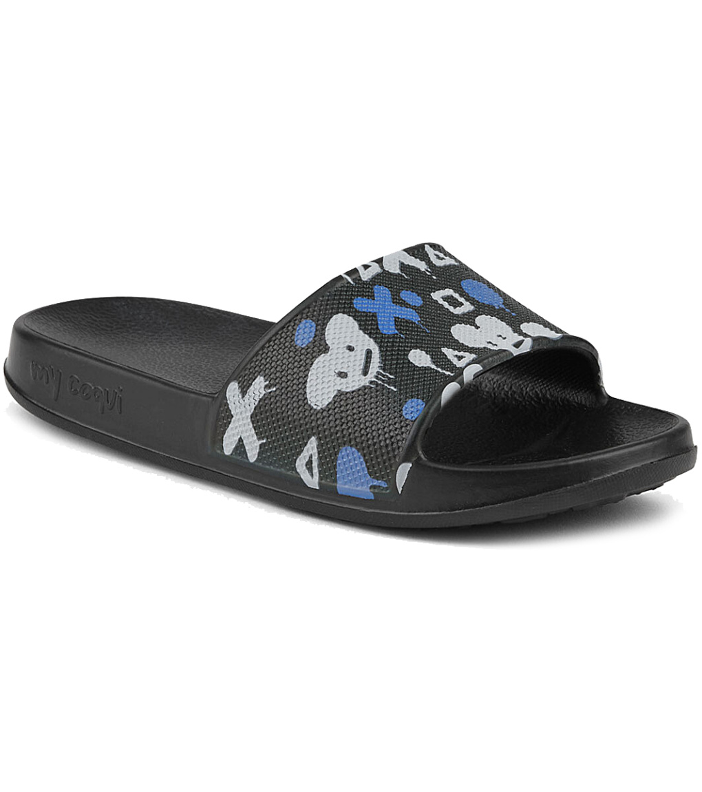 Coqui Tora Detské šľapky 7083 Black/Mid. grey mouse 26/27