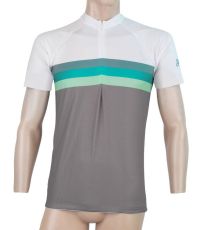 Pánsky cyklistický dres CYKLO SUMMER STRIPE Sensor šedá/zelená