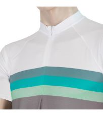 Pánsky cyklistický dres CYKLO SUMMER STRIPE Sensor šedá/zelená