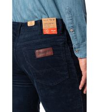 Pánske menčestrové nohavice Jeans Wrangler Manžester tm. Modrá