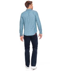 Pánske menčestrové nohavice Jeans Wrangler Manžester tm. Modrá