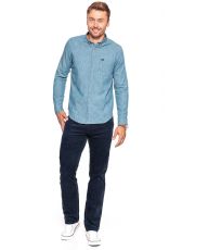Pánske menčestrové nohavice Jeans Wrangler Manžester tm. Modrá