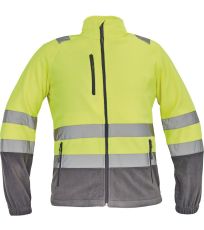 Pánska HI-VIS fleecová bunda SEVILLA Cerva žltá/sivá