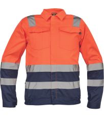 Pánska HI-VIS pracovná bunda VALENCIA Cerva oranžová/navy