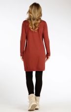 Dámske mikinové šaty 7F125 LITEX hnedočervená
