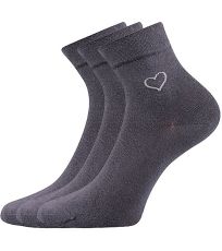Dámske ponožky s voľným lemom - 3 páry Filiona Lonka tmavo šedá