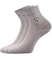 Dámske ponožky s voľným lemom - 3 páry Filiona Lonka svetlo šedá