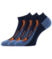 Unisex nízke ponožky - 3 páry Rex 19 VoXX® tmavo modrá