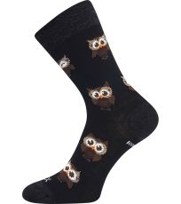 Dámske slabé merino ponožky Bubo VoXX® malej sovy