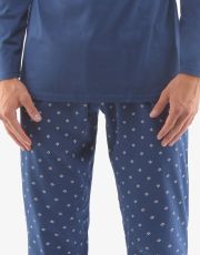 Pánske pyžamo dlhé 79129P GINA sladkého drievka mesiac