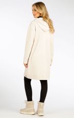 Dámsky kabátik s kapucňou 7F148 LITEX smotanová