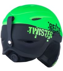 Detská lyžiarska helma TWISTER RELAX čierna/zelená
