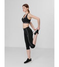 Dámske bežecké 3/4 legíny H4L22-SPDF012 4F DEEP BLACK