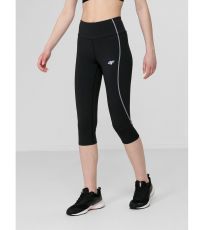 Dámske bežecké 3/4 legíny H4L22-SPDF012 4F DEEP BLACK