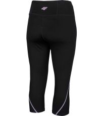 Dámske bežecké 3/4 legíny H4L22-SPDF012 4F DEEP BLACK