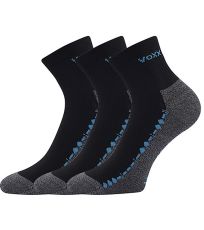 Unisex ponožky s voľným lemom - 3 páry Vector VoXX® čierna