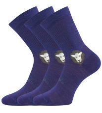 Detské športové ponožky - 3 páry Barefootik merino VoXX® fialová