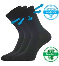 Unisex ponožky s voľným lemom - 3 páry Drbambik Lonka čierna