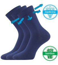 Unisex ponožky s voľným lemom - 3 páry Drbambik Lonka tmavo modrá