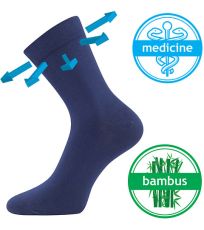 Unisex ponožky s voľným lemom - 3 páry Drbambik Lonka tmavo modrá