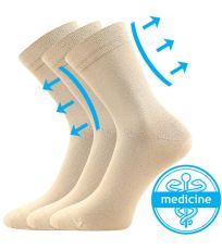Unisex ponožky s voľným lemom - 3 páry Drmedik Lonka béžová
