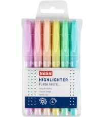 Moderný zvýrazňovač 6 farieb FLASH PASTEL Easy 