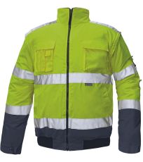 Pánska HI-VIS zimná bunda CLOVELLY PILOT 2 v 1 Cerva oranžová