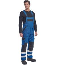 Pánske zimné pracovné nohavice s trakmi MAX WINTER RFLX Cerva modrá/čierna