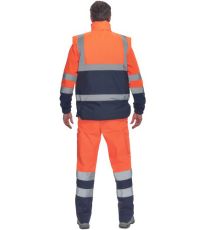 Pánska pracovná zateplená HI-VIS vesta HELLIN Cerva oranžová/navy