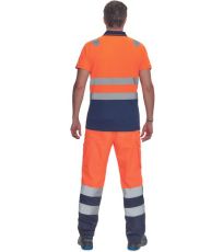 Pánska HI-VIS polokošeľa CADIZ Cerva oranžová/navy