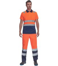 Pánska HI-VIS polokošeľa CADIZ Cerva oranžová/navy