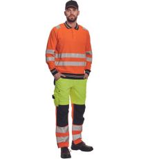 Pánska HI-VIS polo mikina KNOXFIELD Knoxfield Oranžová