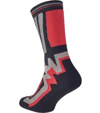 Unisex ponožky LONG Knoxfield čierna/červená