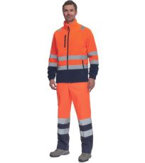 Pánska HI-VIS fleecová bunda SEVILLA Cerva oranžová/navy