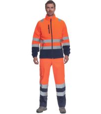 Pánska HI-VIS fleecová bunda SEVILLA Cerva oranžová/navy