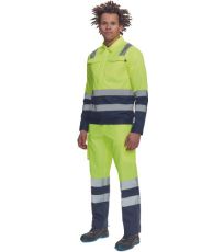 Pánska HI-VIS pracovná bunda VALENCIA Cerva žltá/navy