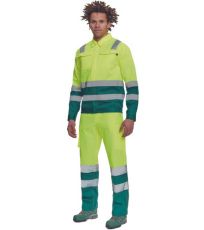 Pánska HI-VIS pracovná bunda VALENCIA Cerva žltá/zelená