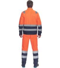 Pánska HI-VIS pracovná bunda VALENCIA Cerva oranžová/navy